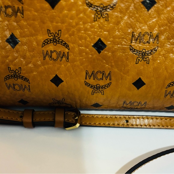MCM Cognac Leather Logo Bag - Picture 16 of 17